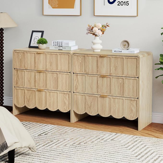 3 Drawer Dresser for Bedroom Set of 2, Modern Closet Chest of Drawers - Image 5