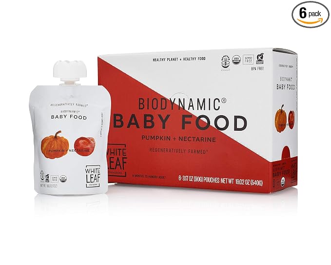 White Leaf Provisions Biodynamic Organic Baby Food Pumpkin + Nectarine Pouches) by WhiteLeafProvisions