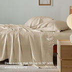 Bedsure Cooling Sheets Twin, Rayon Derived from Bamboo, Cooling Sheets - Image 3