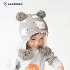 LANGZHEN Toddler Kids Infant Winter Hat, Earflap Knit Warm Cap Fleece Lined - Image 3