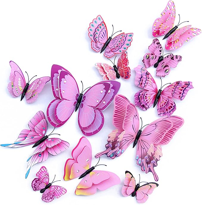Butterfly Wall Decor 24/48 PCS, 3D Butterflies Stickers by Opseam