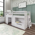 Max & Lily Loft Bed Twin Size, Solid Wood Low Loft Bed by MaxLily