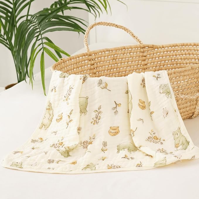 Muslin Bamboo Viscose Baby Blanket, Ultra Soft All-Purpose Unisex 43 x 43 inches - Image 7