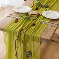 6pcs Moss Green Cheesecloth Table Runner Gauze 120 Inch 10 FT Rustic Boho by KEKETOARRANGE