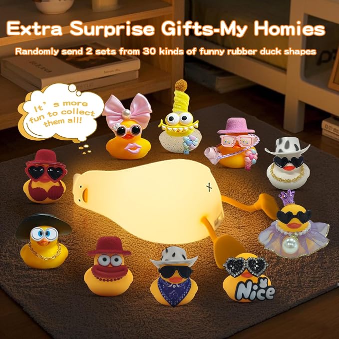 Lying Flat Duck Silicone Night Light, Cute Ducky Lamp - Image 5