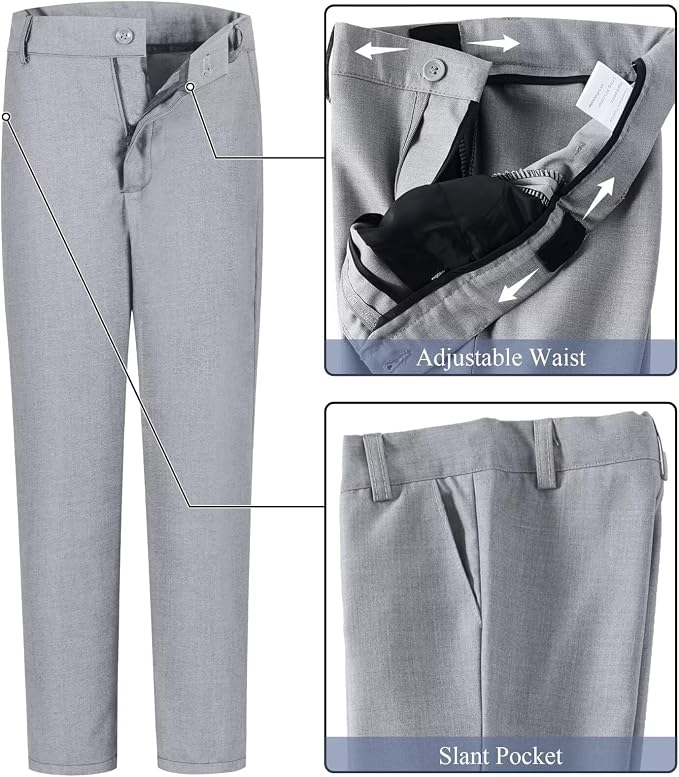 Boy's Suit Formal Slim Fit 5 Pieces Suit Set Blazer Vest Pants - Image 5