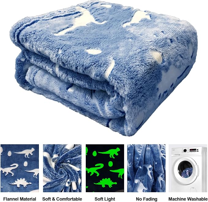 TEHALK Dinosaur Glow in Dark Blanket - Image 5