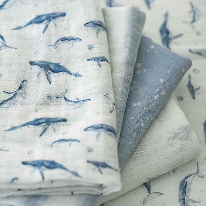 Muslin Swaddle Blankets for Newborn, 4 Pack Organic Cotton Baby Blankets for - Image 2
