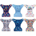 ALVA 6 Pack Cloth Diaper with 12 Inserts One Size Adjustable Washable Reusable - Image 3