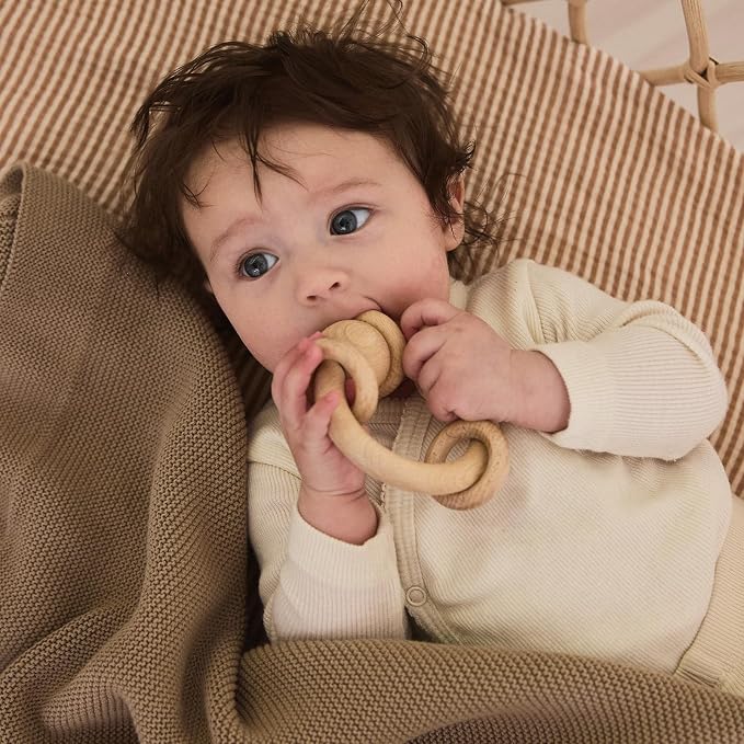 Knitted Organic Cotton Baby Blanket- Swaddle Blanket - Image 4