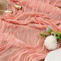 FEXIA Pink Cheesecloth Table Runner Spring Easter Table Runner 35x120 Inches by FEXIA