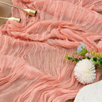 FEXIA Pink Cheesecloth Table Runner Spring Easter Table Runner 35x120 Inches by FEXIA