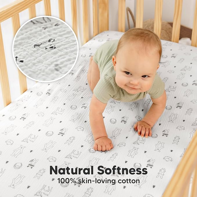 KeaBabies 2-Pack Muslin Crib Sheets - Image 2