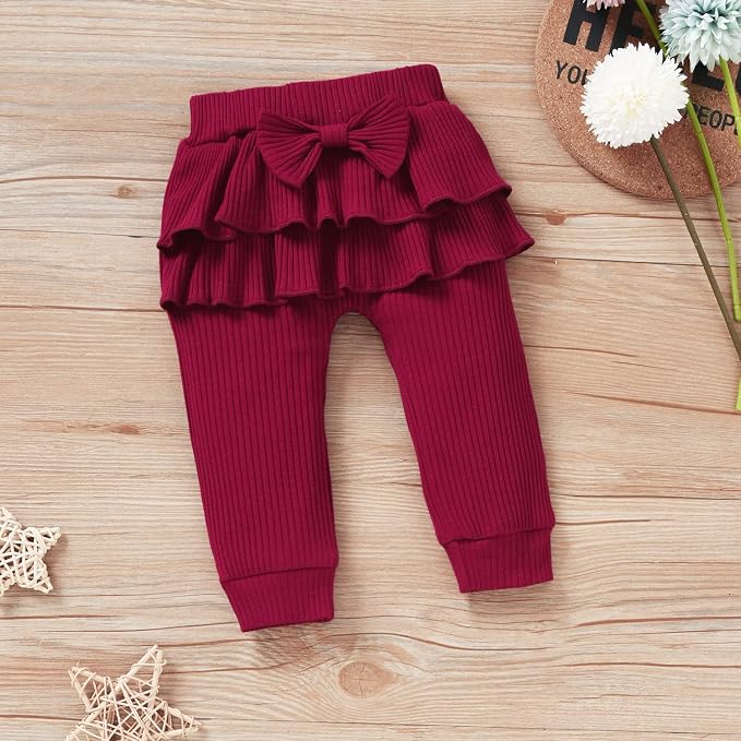 Aalizzwell Preemie Newborn Infant Baby Girls Clothes Ribbed Bodysuit Pants Set - Image 5