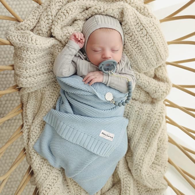 Organic Cotton Heritage Knit Receiving Blanket - Image 4