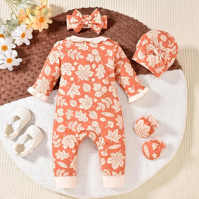 Aalizzwell Baby Girls Romper Outfit Fall Winter Clothes - Image 5