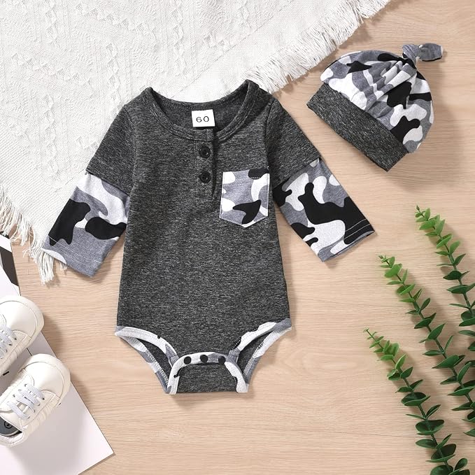 Aalizzwell Newborn Infant Baby Boys Fall Winter Outfit - Image 5