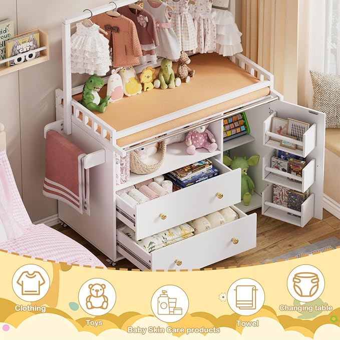 PAKASEPT Baby Changing Table, Infant Diaper Changing Station - Image 5
