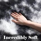 ONASAR Black and White Rugs for Bedroom Living Room, Washable Fluffy 4x6 Indoor - Image 2