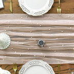 Artoid Mode Pearl Pink Gauze Table Runner 59x120 Inch, Seasonal Sheer Kitchen - Image 2