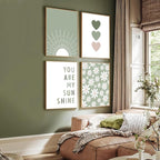 Boho Wall Art Poster Set of 4 Sage Green Nursery Wall Decor “You Are My - Image 7