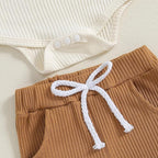 fhutpw Baby Boy Clothes 3 6 12 18 Months Ribbed Knitted Long Sleeve Romper and - Image 6