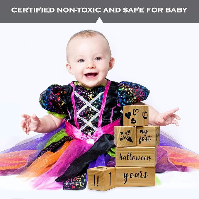 MAINEVENT Baby Monthly Milestone Blocks Complete Set, Milestone Blocks - Image 2