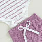 Newborn Baby Boy Girl Clothes Ribbed Knitted Long Sleeve Romper Pants Solid - Image 5