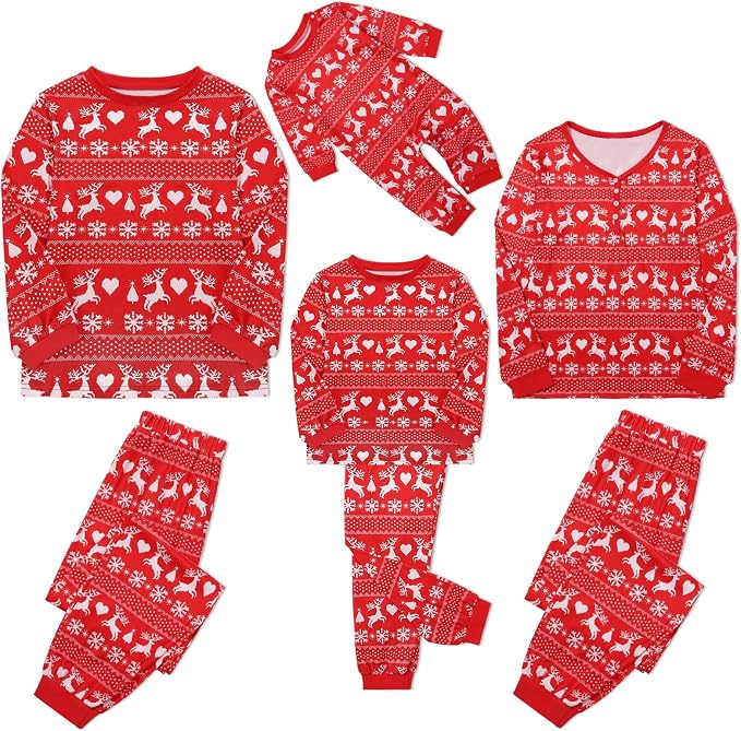 Weixinbuy Family Pajamas Set Christmas Pjs Matching Clothes Pajamas - Image 7