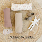 Konssy 3 Pack Muslin Swaddle Blankets - Image 4