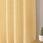 Tollpiz Short Linen Curtain Bedroom Rod Pocket Semi Sheer Curtains Burlap Light - Image 8