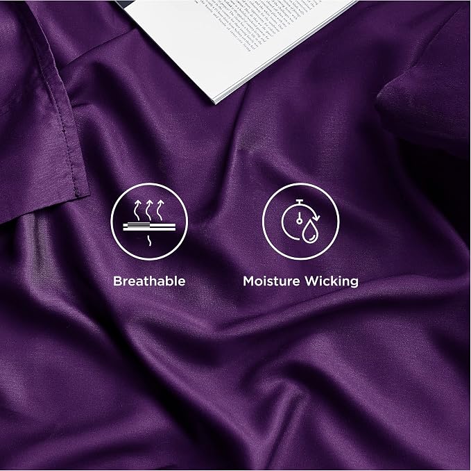 Bedsure Full Size Bed Sheets, Cooling Sheets, Rayon Derived from Bamboo - Image 4