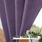 Tollpiz Linen Tier Curtain Rod Pocket Semi Sheer Half Kitchen Curtains Burlap - Image 3