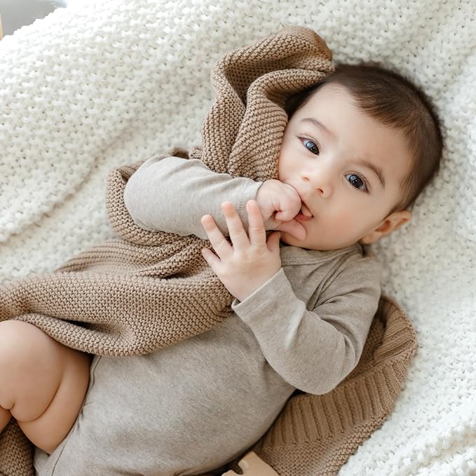 Heritage Knit Organic Cotton Receiving Swaddle Blanket - Image 7