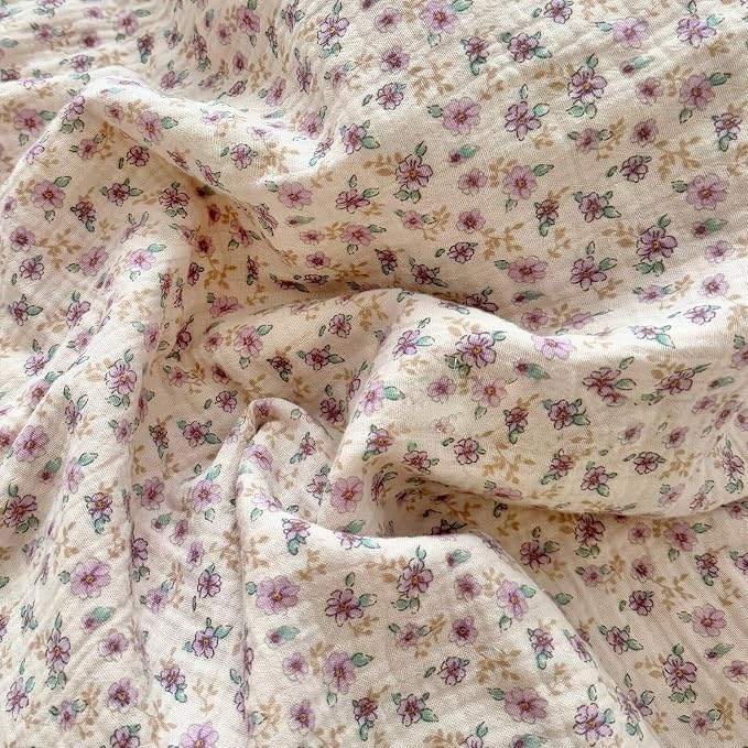 BuLuTu Purple Floral Muslin Cotton Toddler Pillowcases - Image 3