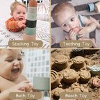 Moonkie Stacking Cups Toy, Fun Educational Baby Toys Silicone Soft Teething Toy - Image 3