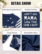 Baby Boy Clothes Infant Mamas Print Romper Stripe Sleeve Outfits Fall Winter - Image 5