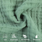 Yoofoss Muslin Baby Washcloths 100% Organic Cotton Face Towels 6 Pack Wash - Image 2