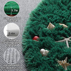 ONASAR Dark Green Round Area Rugs 5ft, Fluffy Soft Bedroom Circle Rug - Image 2
