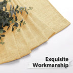 Tollpiz Linen Curtains Bedroom Rod Pocket Semi Sheer Curtain Burlap Light - Image 7
