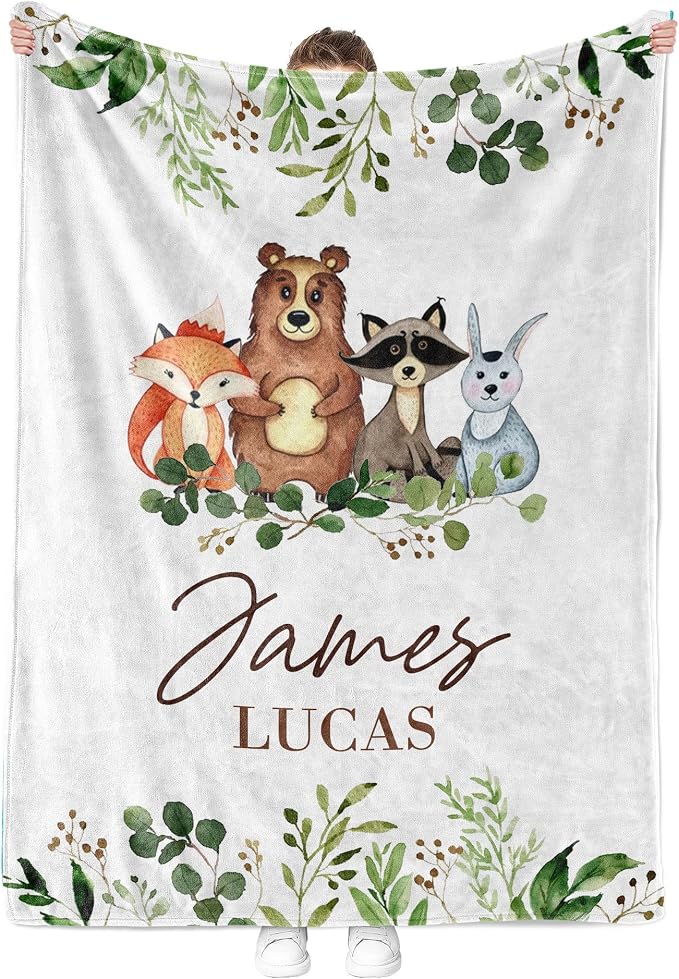 MDPrints Personalized Woodland Baby Blankets - Image 3