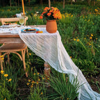 DOLOPL Ivory Cheesecloth Table Runner 13.3ft Boho Gauze Cheese Cloth Table - Image 4