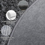 ONASAR Grey Round Area Rug 4ft, Fluffy Plush Shaggy Carpet Mats - Image 9