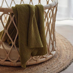 Knitted Organic Cotton Baby Blanket- Swaddle Blanket - Image 5