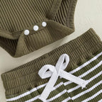 Newborn Baby Boy Girl Clothes Ribbed Knitted Long Sleeve Romper Pants Solid - Image 6