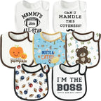 7Pcs Cotton Waterproof Baby Bibs Hook Loop Closure Newborn Bib Keepsake Baby by 2ooya