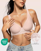 OEAK Womens Deep V Bras Wireless Comfortable Bra Supportive No Underwire Bras - Image 2