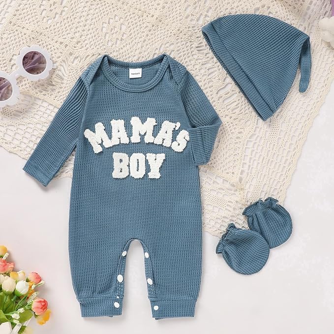 GRNSHTS Newborn Baby Boy Romper Coming Home Outfits Letter Print Bodysuit - Image 2