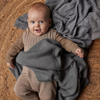 Knitted Organic Cotton Baby Blanket- Swaddle Blanket - Image 2