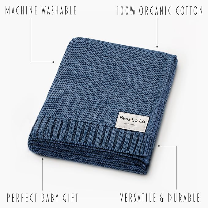 Heritage Knit Organic Cotton Receiving Swaddle Blanket - Image 3